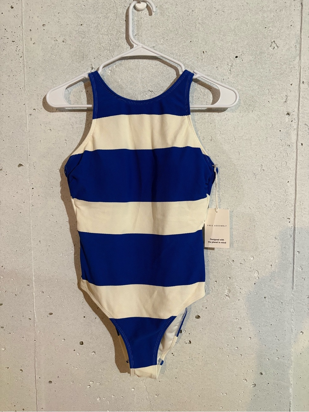 Free Assembly Stripe High Neck One Piece | Size: Medium